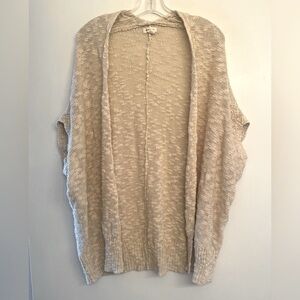 Silence & Noise Anthropology Cocoon Knit Open Circle Cardigan Sweater Cream Sz M